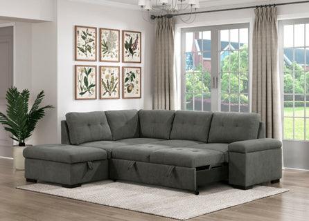 Brooklyn 2-Piece Sectional With Left Chaise In Dark Gray 9390Dg*2Lc2R | Homelegance