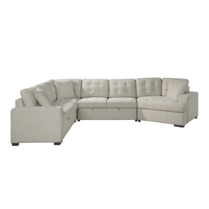 Logansport 4-Piece Sectional With Pull-Out Ottoman In Beige 9401Beg*42Lru | Homelegance