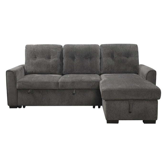 Carolina 2 Piece Reversible Sectional With Storage In Dark Gray 9402Dgy*Sc | Homelegance