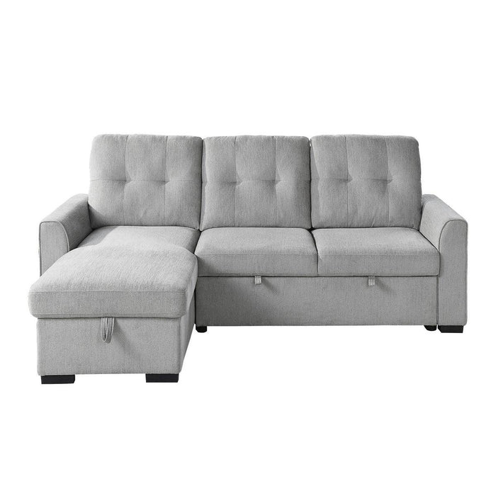 Carolina 2 Piece Reversible Sectional With Storage In Light Gray 9402Gry*Sc | Homelegance