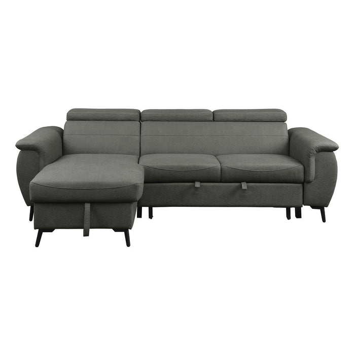 Cadence 2 Piece Reversible Sectional In Gray 9403Gy*Sc | Homelegance