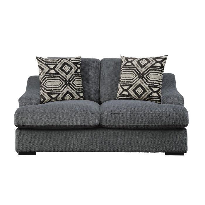 Orofino Love Seat With 2 Pillows In Dark Gray 9404Dg-2 | Homelegance