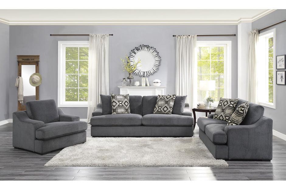 Orofino 3 Piece Living Room Set In Dark Gray 9404Dg-3-2-1 | Homelegance