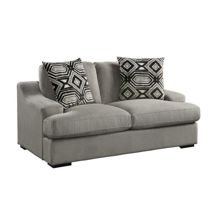 Orofino Love Seat With 2 Pillows In Light Gray 9404Gy-2 | Homelegance