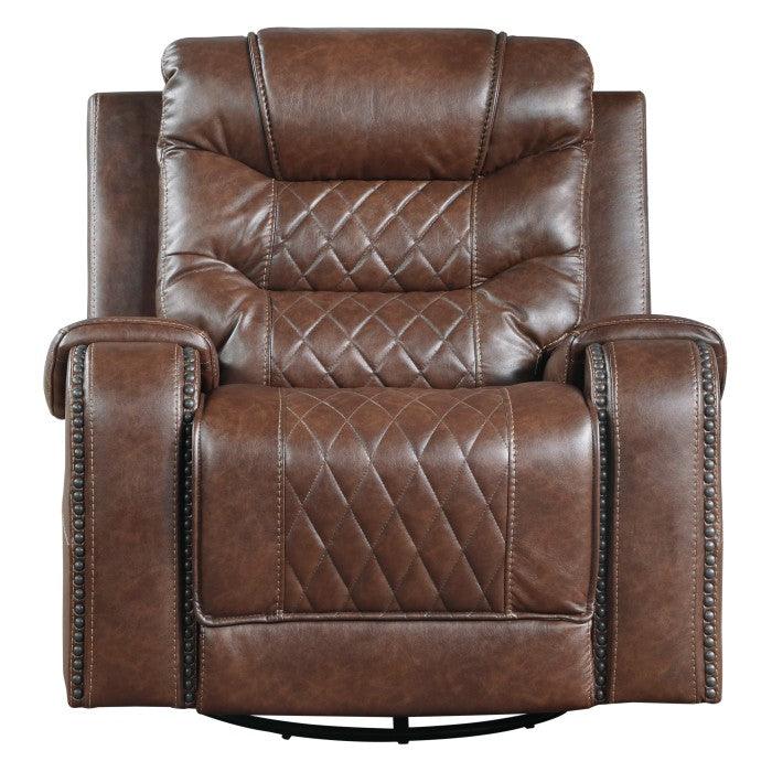 Putnam Swivel Glider Reclining Chair In Brown 9405Br-1 | Homelegance