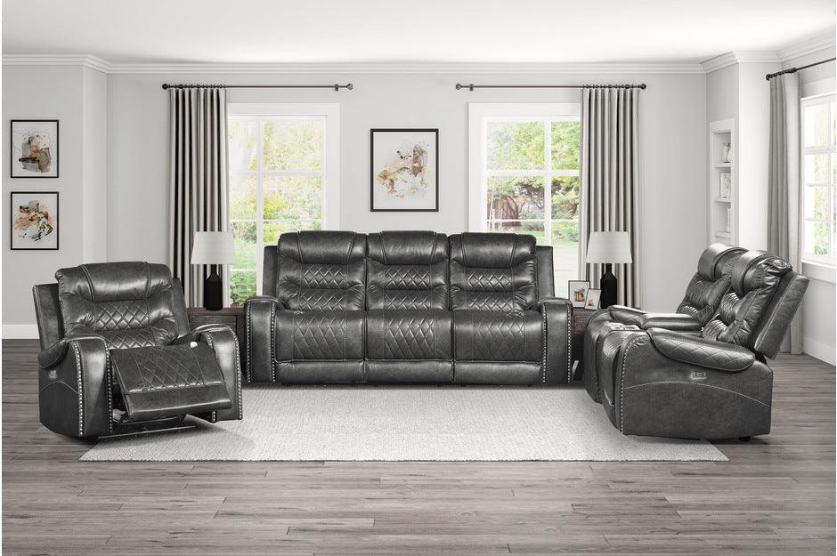 Putnam 3 Piece Double Reclining Sofa Set In Gray 9405Gy-3-2-1 | Homelegance