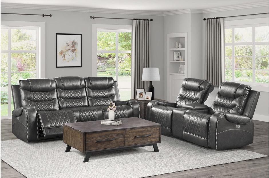 Putnam 2 Piece Double Reclining Sofa Set In Gray 9405Gy-3-2 | Homelegance