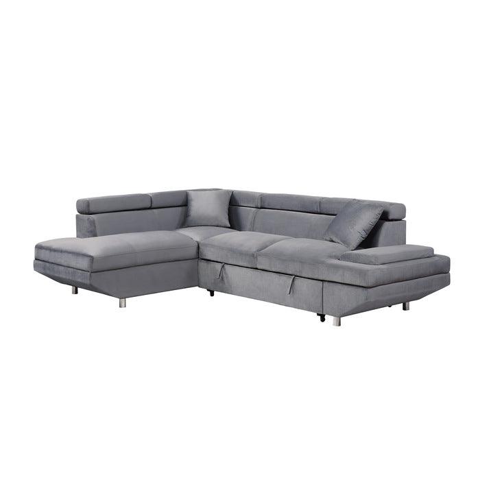 Cruz 2-Piece Sectional With Left Chaise In Gray 9412Gy*Sc | Homelegance