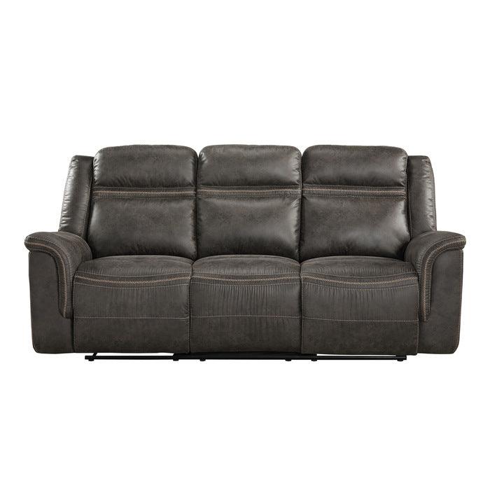 Boise Double Reclining Sofa With Drop-Down Cup Holders In Brown 9426-3 | Homelegance