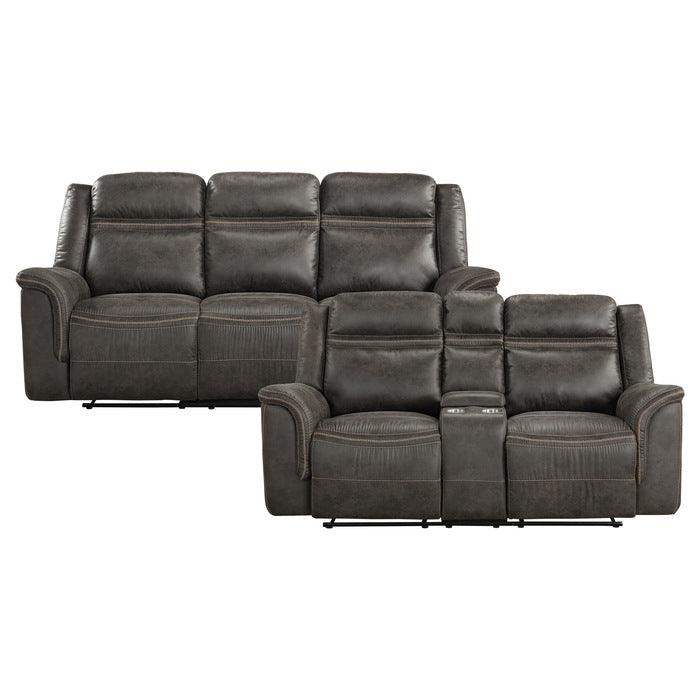 Boise 2 Piece Double Reclining Sofa Set In Brown 9426*2 | Homelegance