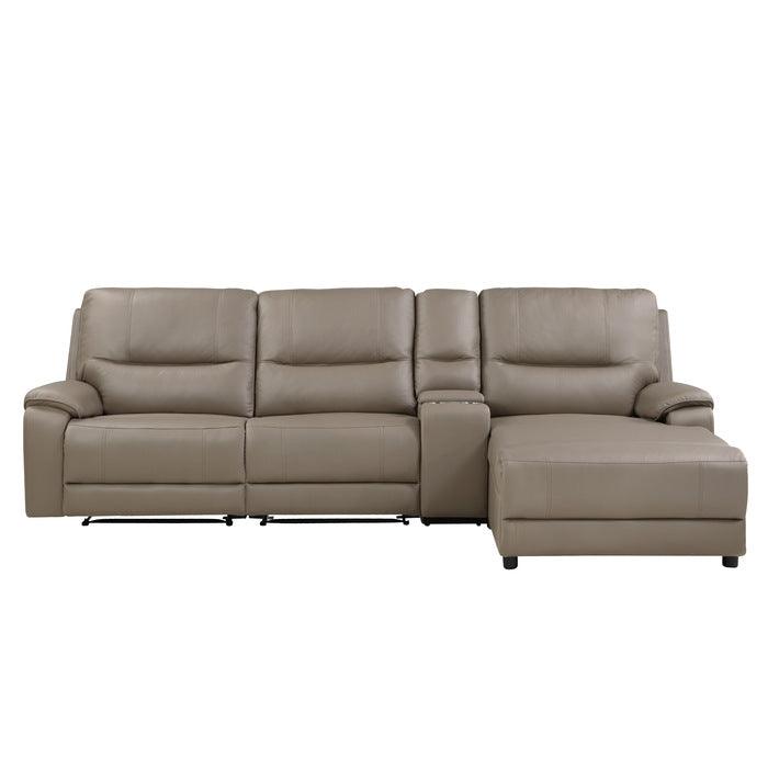 Legrande 4-Piece Modular Power Reclining Sectional With Power Headrest And Right Chaise In Taupe 9429Tp*4Rclrpwh | Homelegance