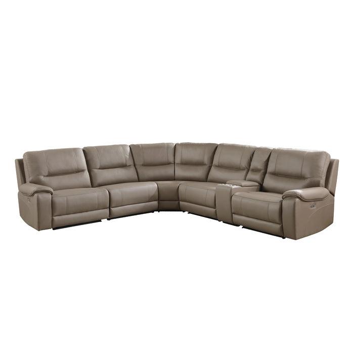 Legrande 6-Piece Modular Power Reclining Sectional With Power Headrest In Taupe 9429Tp*6Lrrrpwh | Homelegance