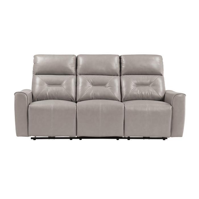 Burwell Power Double Reclining Sofa With Usb Ports In Light Gray 9446Cb-3Pw | Homelegance