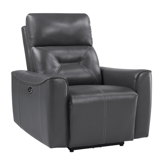 Burwell Power Reclining Chair With Usb Port In Dark Gray 9446Gy-1Pw | Homelegance