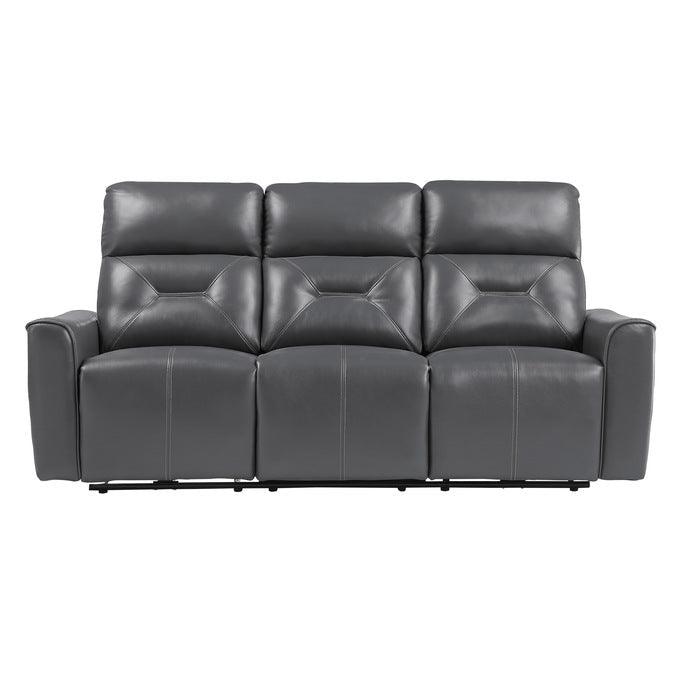 Burwell Power Double Reclining Sofa With Usb Ports In Dark Gray 9446Gy-3Pw | Homelegance