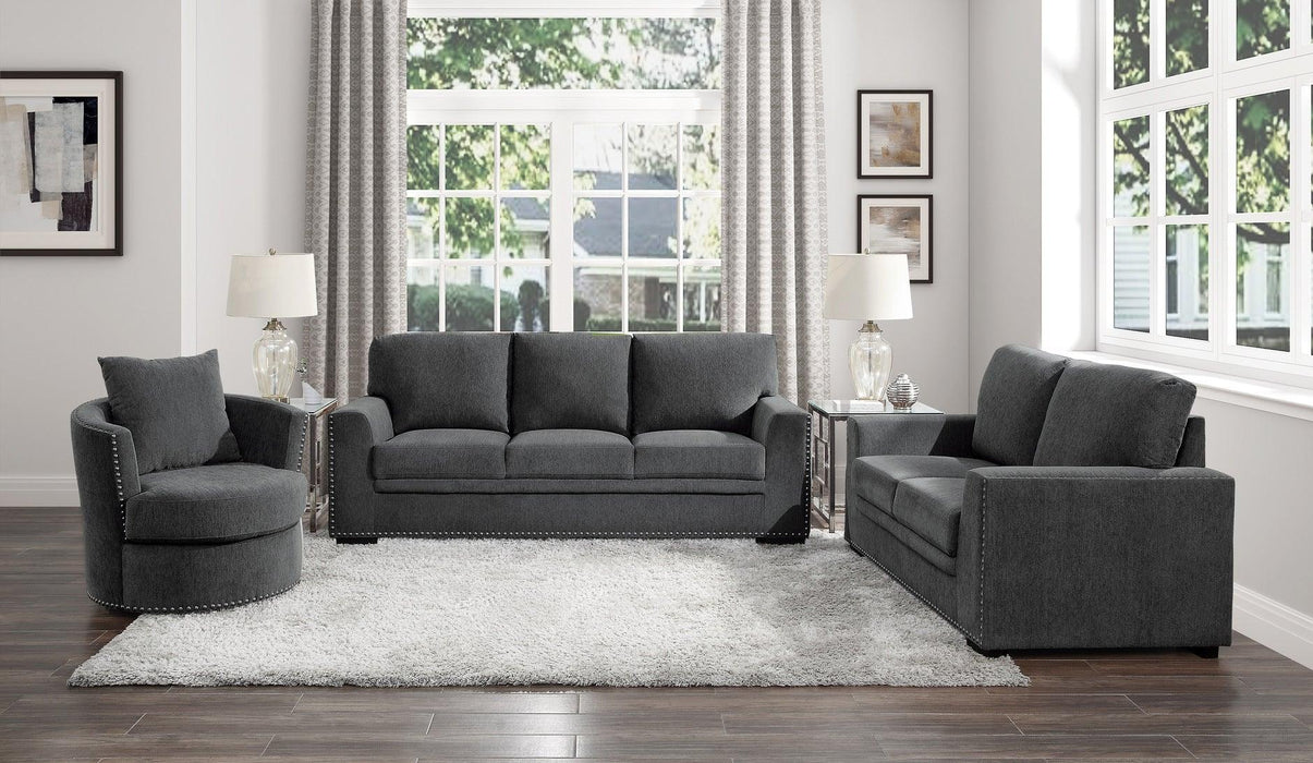 Morelia 3 Piece Living Room Set In Charcoal 9468Cc | Homelegance