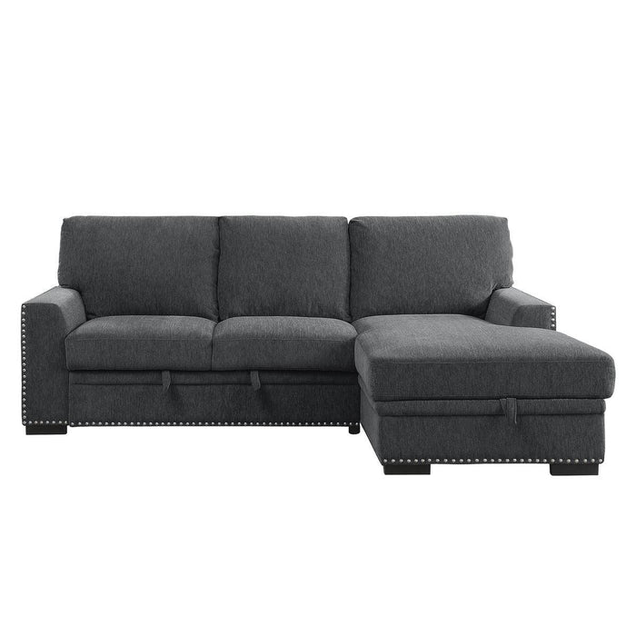 Morelia 2 Piece Sectional With Pull-Out Bed And Right Chaise With Hidden Storage In Charcoal 9468Cc*2Rc2L | Homelegance