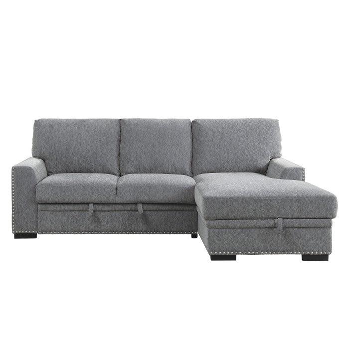 Morelia 2-Piece Sectional With Pull-Out Bed And Right Chaise With Hidden Storage In Gray 9468Dg*2Rc2L | Homelegance