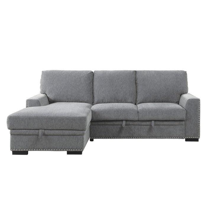 Morelia 2-Piece Sectional With Pull-Out Bed And Left Chaise With Hidden Storage In Gray 9468Dg*2Lc2R | Homelegance