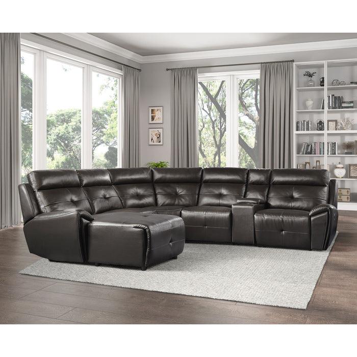 Avenue 6-Piece Modular Reclining Sectional With Left Chaise In Dark Brown 9469Dbr*6Lcrr | Homelegance