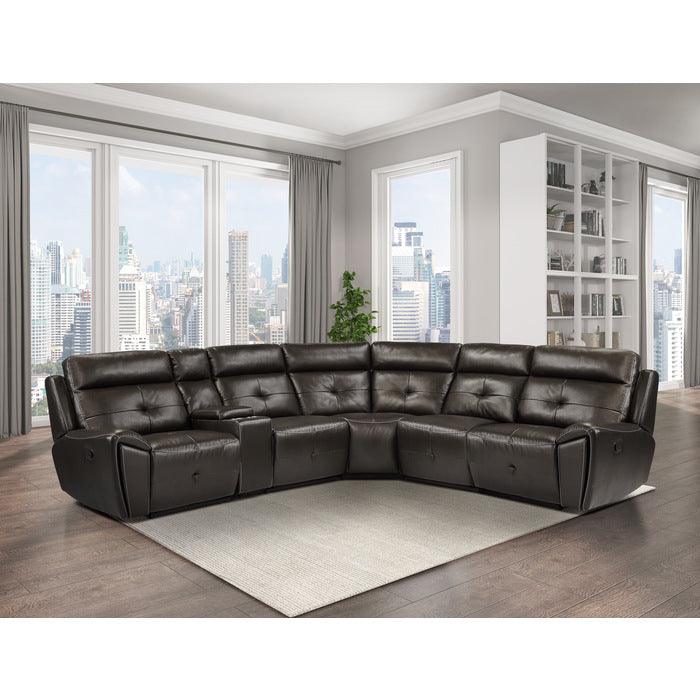 Avenue 6-Piece Modular Reclining Sectional In Dark Brown 9469Dbr*6Lrrr | Homelegance