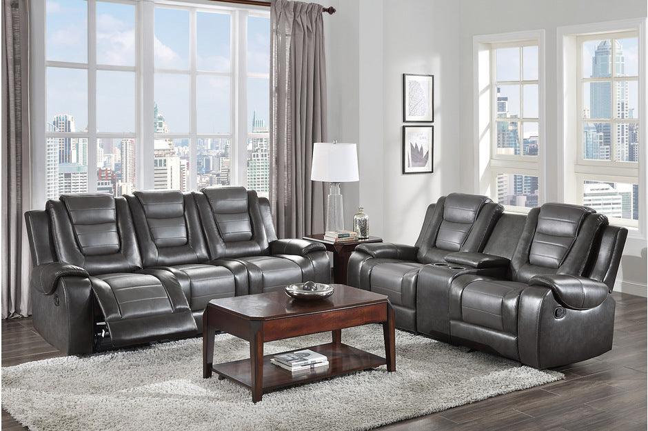 Briscoe 2 Piece Double Reclining Sofa Set In Dark Gray 9470Gy-3-2 | Homelegance