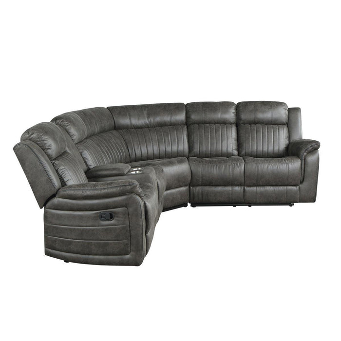Centeroak 3-Piece Reclining Sectional 9479Brg*Sc | Homelegance