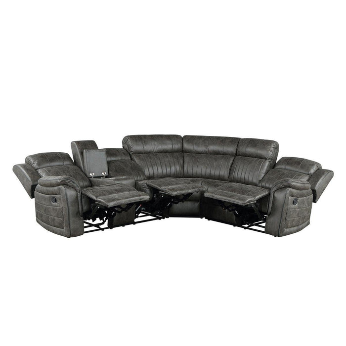 Centeroak 3-Piece Reclining Sectional 9479Brg*Sc | Homelegance