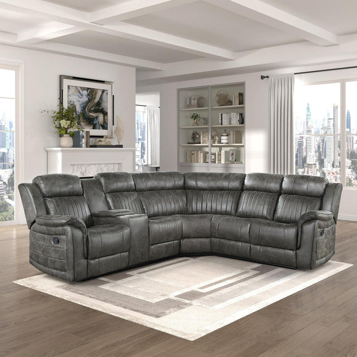 Centeroak 3-Piece Reclining Sectional 9479Brg*Sc | Homelegance