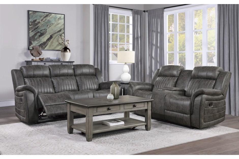 Centeroak 2 Piece Double Reclining Sofa Set In Gray 9479Brg-3-2 | Homelegance