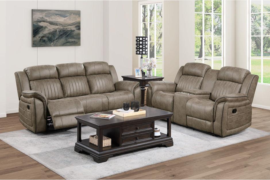 Centeroak 2 Piece Double Reclining Sofa Set In Sandy Brown 9479Sdb-3-2 | Homelegance