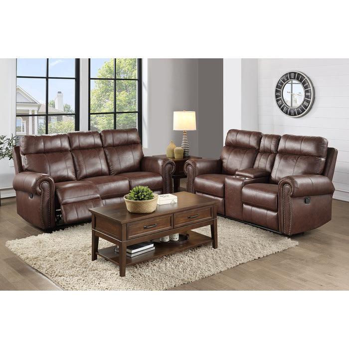 Granville 2 Piece Double Reclining Sofa Set In Brown 9488Br-3-2 | Homelegance