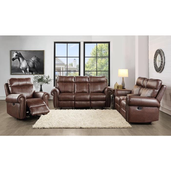 Granville 3 Piece Double Reclining Sofa Set In Brown 9488Br-3-2-1 | Homelegance