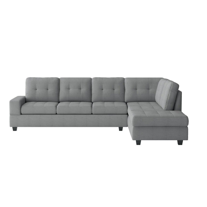 Maston 2 Piece Reversible Sectional With Chaise In Gray 9507Gry*Sc | Homelegance