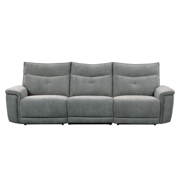 Tesoro Power Double Reclining Sofa With Power Headrests In Dark Gray 9509Dg-3Pwh* | Homelegance