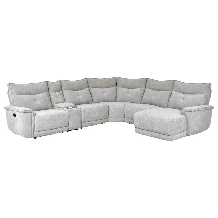 Tesoro 6-Piece Modular Reclining Sectional With Right Chaise In Gray 9509Mgy*6Lr5R | Homelegance