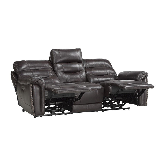 Lance Power Reclining Sofa With Power Headrests In Brown by - 9527Brw-3Pwh | Homelegance