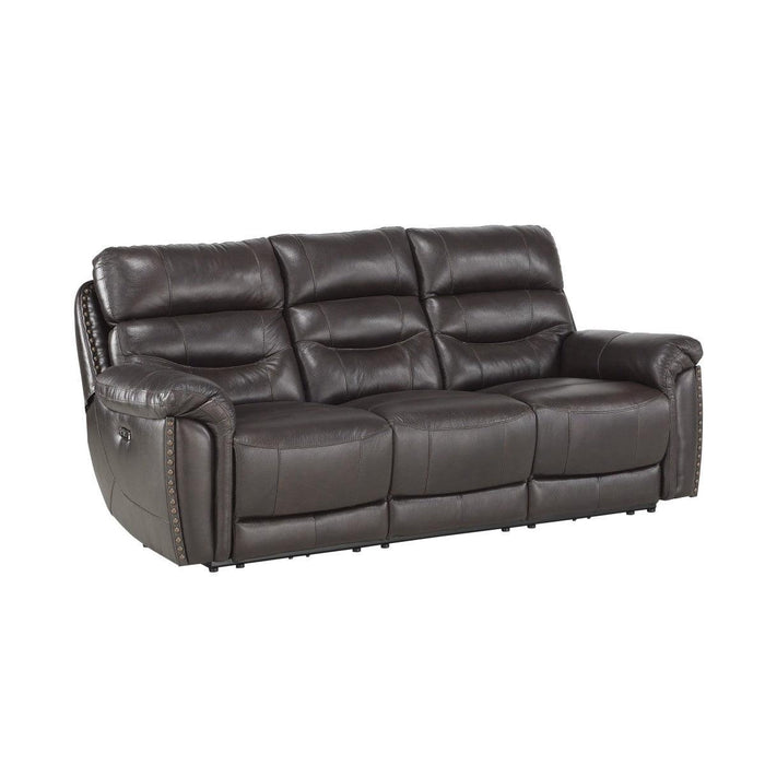 Lance Power Reclining Sofa With Power Headrests In Brown by - 9527Brw-3Pwh | Homelegance