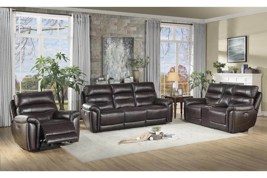 Lance 3 Piece Double Reclining Sofa Set In Brown 9527Brw-3-2-1 | Homelegance