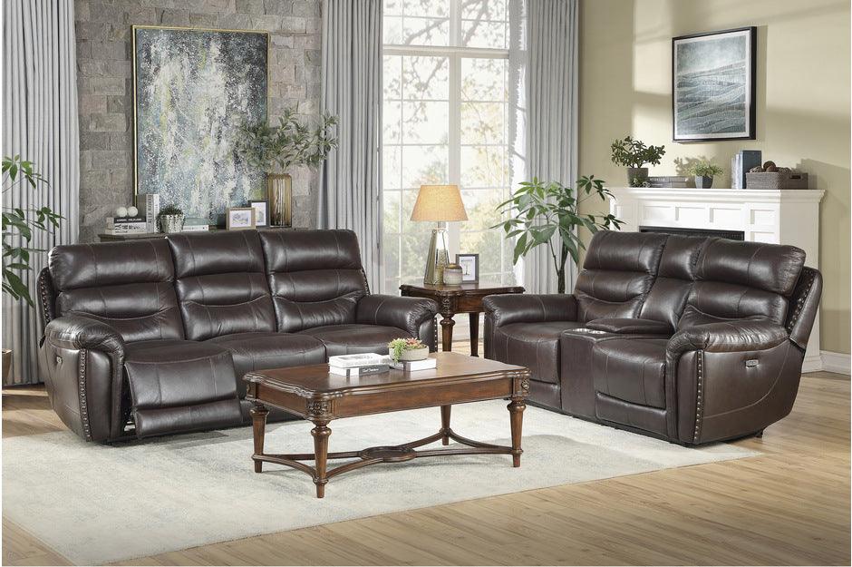 Lance 2 Piece Double Reclining Sofa Set In Brown 9527Brw-3-2 | Homelegance