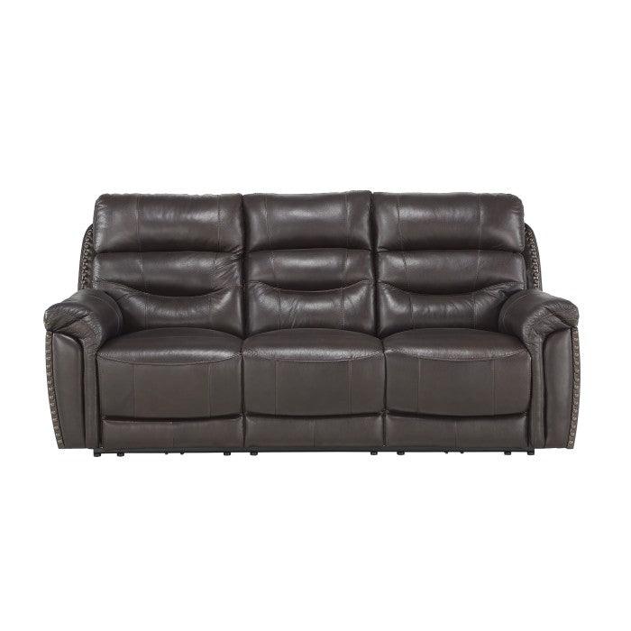 Lance Power Reclining Sofa With Power Headrests In Brown by - 9527Brw-3Pwh | Homelegance
