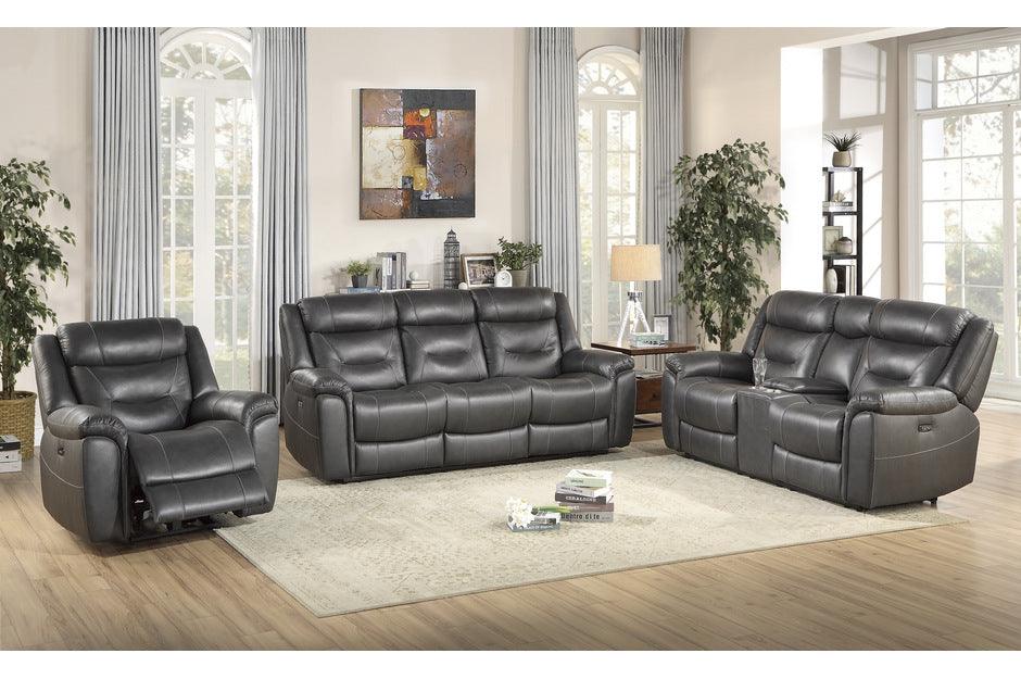 Kennett 3 Piece Double Reclining Sofa Set In Dark Gray 9528Dgy-3-2-1 | Homelegance