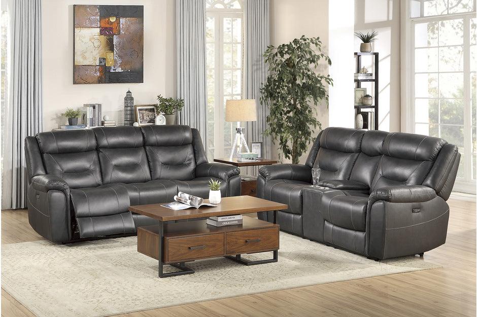 Kennett 2 Piece Double Reclining Sofa Set In Dark Gray 9528Dgy-3-2 | Homelegance