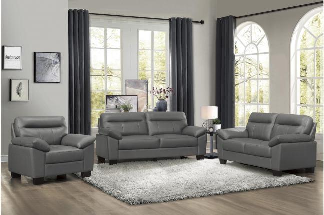Denizen 3 Piece Sofa Set In Dark Gray 9537Dgy-3-2-1 | Homelegance