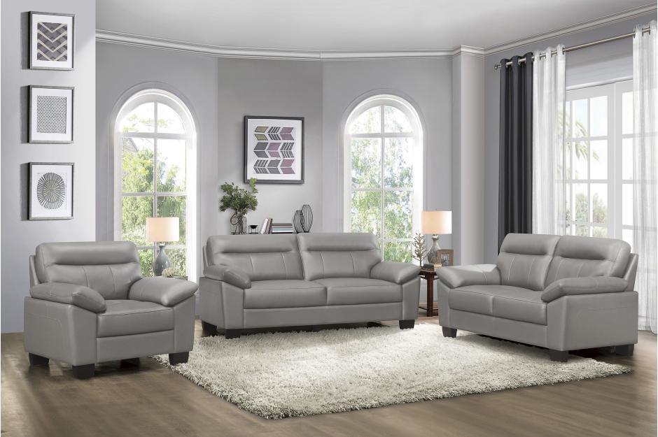 Denizen 3 Piece Sofa Set In Gray 9537Gry-3-2-1 | Homelegance
