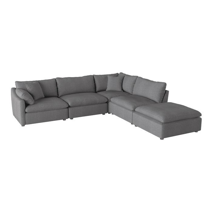 Howerton 5-Piece Modular Sectional With Ottoman In Gray 9544Gy*5Ot | Homelegance