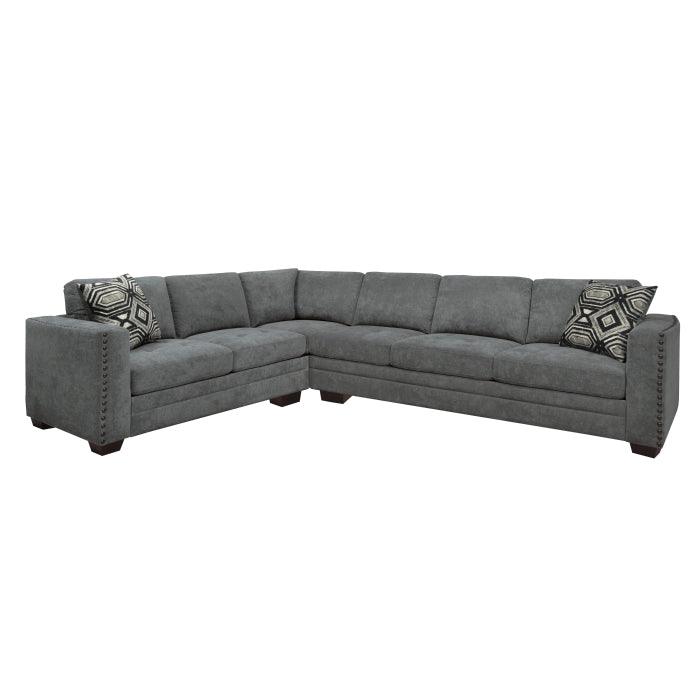 Sidney 2-Piece Sectional With Usb Ports In Gray 9212Gry*23L3R | Homelegance