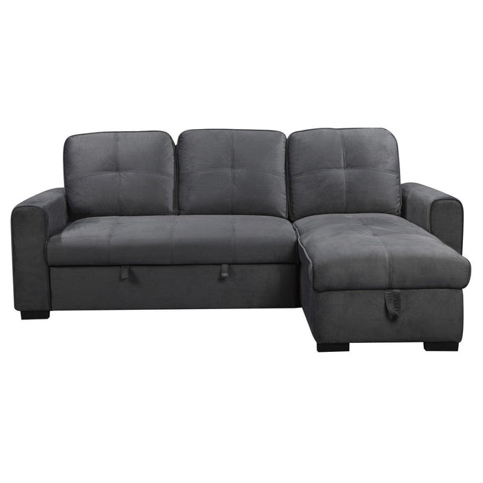 Magnus 2 Piece Sectional With Pull-Out Bed And Hidden Storage In Gray 9569Gy*Sc | Homelegance