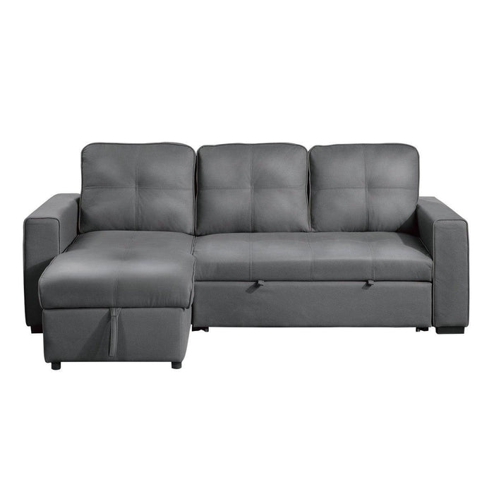 Magnus 2 Piece Reversible Sectional With Pull-Out In Gray 9569Nfgy*Sc | Homelegance