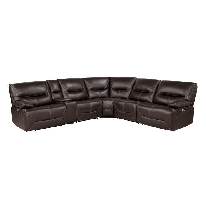 Dyersburg 6-Piece Power Reclining Sectional In Brown 9579Brw*6Lrrrpw | Homelegance